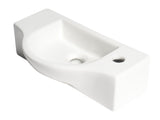 ALFI Brand - White 18" Small Wall Mounted Ceramic Sink with Faucet Hole | ABC114