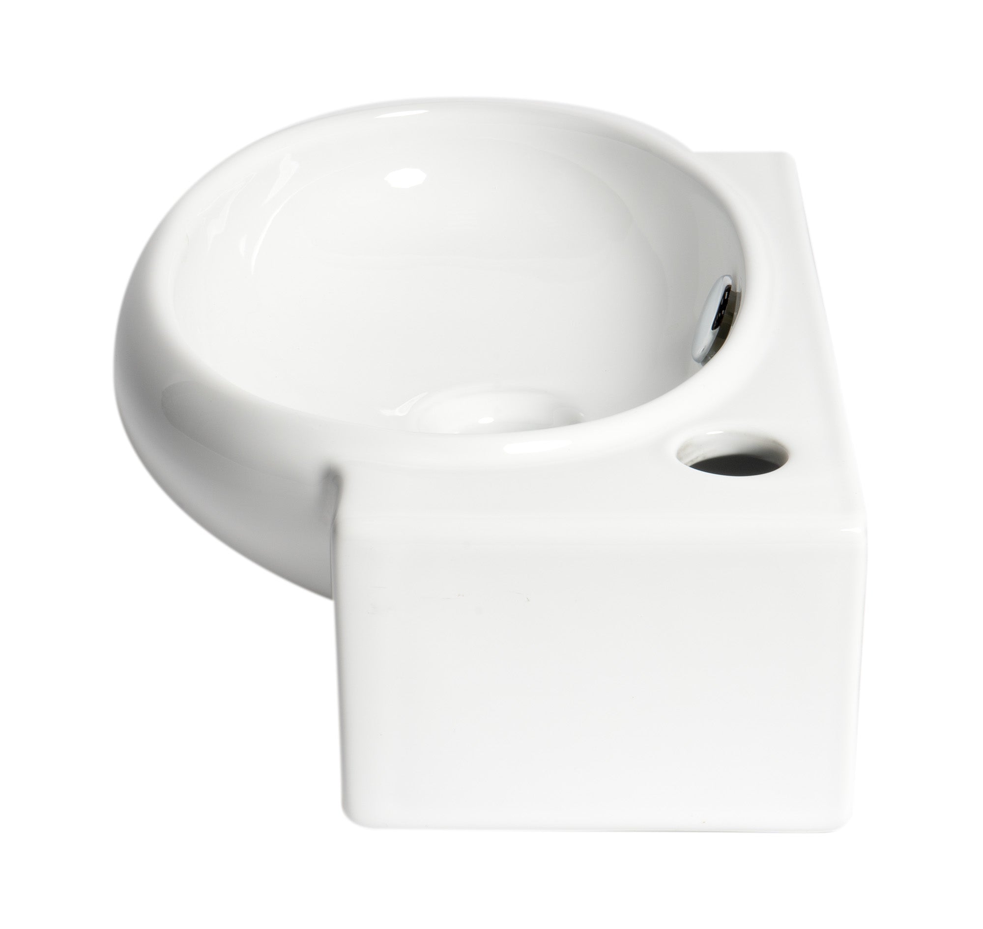 ALFI Brand - White 17" Small Wall Mounted Ceramic Sink with Faucet Hole | ABC117
