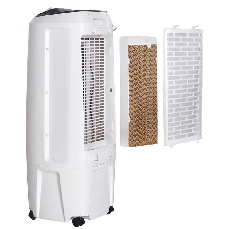 Honeywell - 194 CFM Indoor Evaporative Air Cooler (Swamp Cooler) with Remote Control in White