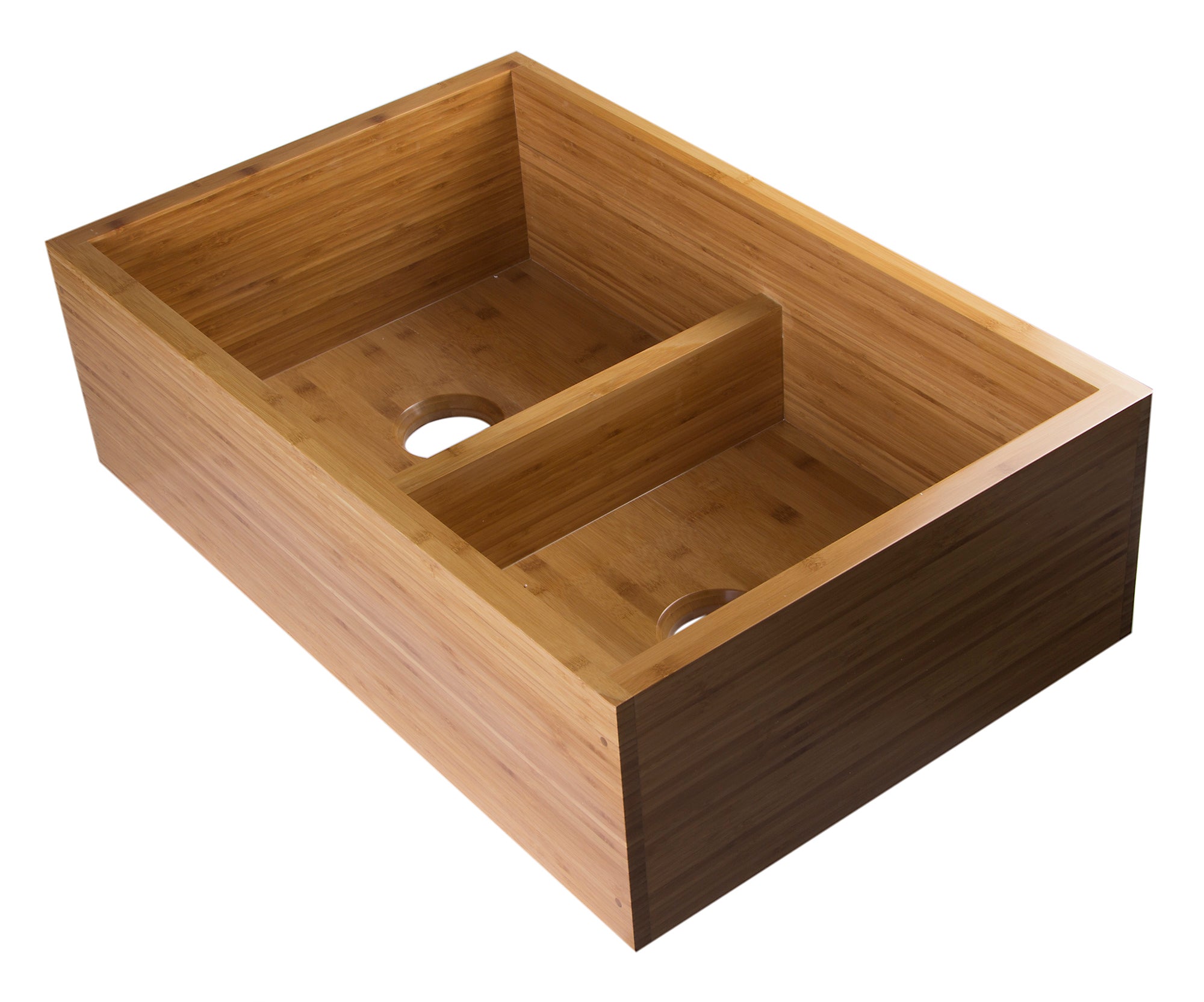 ALFI Brand - 33" Double Bowl Bamboo Kitchen Farm Sink | AB3321