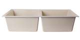 ALFI Brand - Biscuit 34" Undermount Double Bowl Granite Composite Kitchen Sink | AB3420UM-B