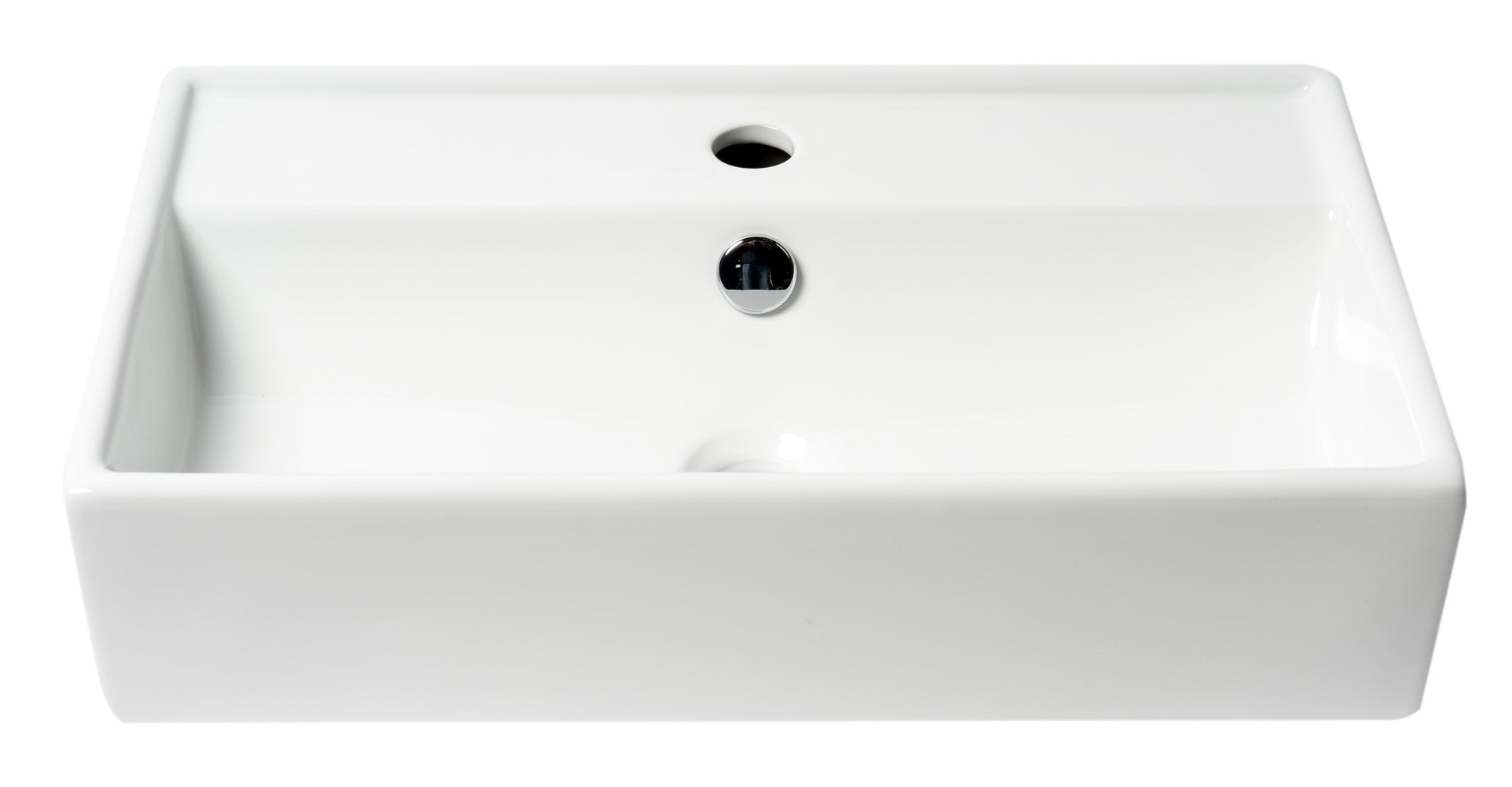 ALFI Brand - White 22" Rectangular Wall Mounted Ceramic Sink with Faucet Hole | ABC122