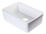 ALFI Brand - 24 inch White Single Bowl Fireclay Undermount Kitchen Sink | AB503UM-W