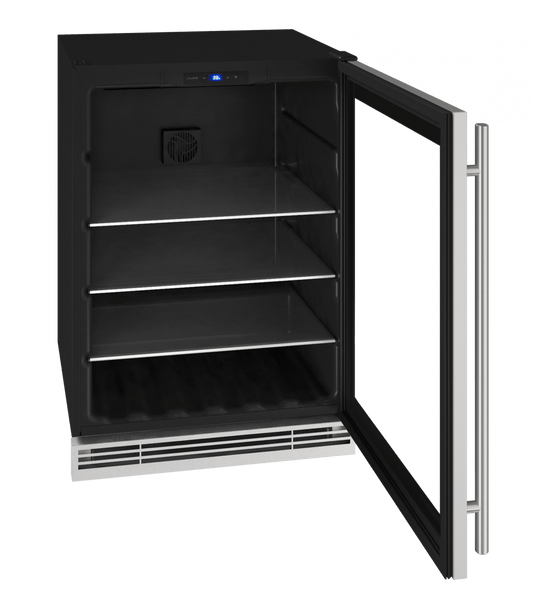 U-Line Beverage Centers Built in and Free Standing U-Line | Beverage Center 24" Reversible Hinge Stainless Frame 115v | 1 Class | UHBV024-SG01A