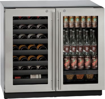 U-Line Beverage Centers Built in and Free Standing U-Line | Beverage Center 36" Lock Stainless Frame 115v | 3000 Series | U-3036BVWCS-13B