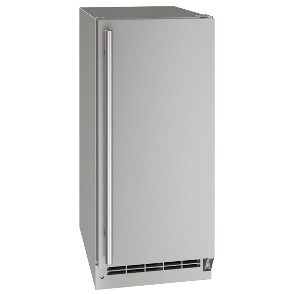 U-Line Outdoor Ice Machines U-Line | Outdoor Nugget Ice Machine 15" Pump Reversible Hinge Stainless Solid 115v | Outdoor Collection | UONP115-SS01B
