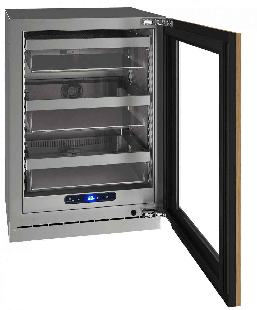 U-Line Refrigerators U-Line | Glass Refrigerator 24" Reversible Hinge Integrated Frame 115v | 5 Class | UHRE524-IG01A