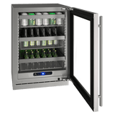 U-Line Refrigerators U-Line | Glass Refrigerator 24" Reversible Hinge Stainless Frame 115v | 5 Class | UHRE524-SG01A