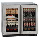 U-Line Refrigerators U-Line | Glass Refrigerator 36" Dual Zone Stainless Frame 115v | 3000 Series | U-3036RRGLS-00B