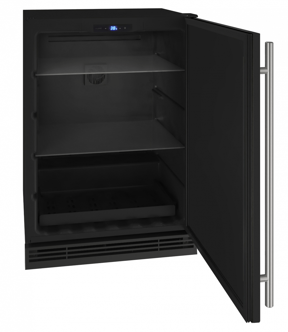 U-Line Refrigerators U-Line | Solid Refrigerator 24" Reversible Hinge Black Solid 115v | 1 Class | UHRE124-BS01A