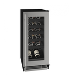 U-Line Wine Refrigerators Built in and Free Standing U-Line | Wine Captain 15" Reversible Hinge Stainless Frame 115v | 1 Class | UHWC115-SG01A