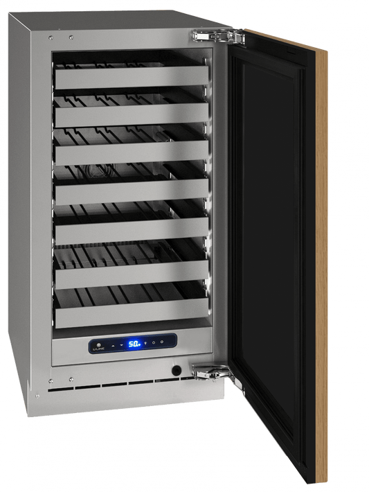 U-Line Wine Refrigerators Built in and Free Standing U-Line | Wine Captain 18" Reversible Hinge Integrated Solid 115v | 5 Class | UHWC518-IS01A