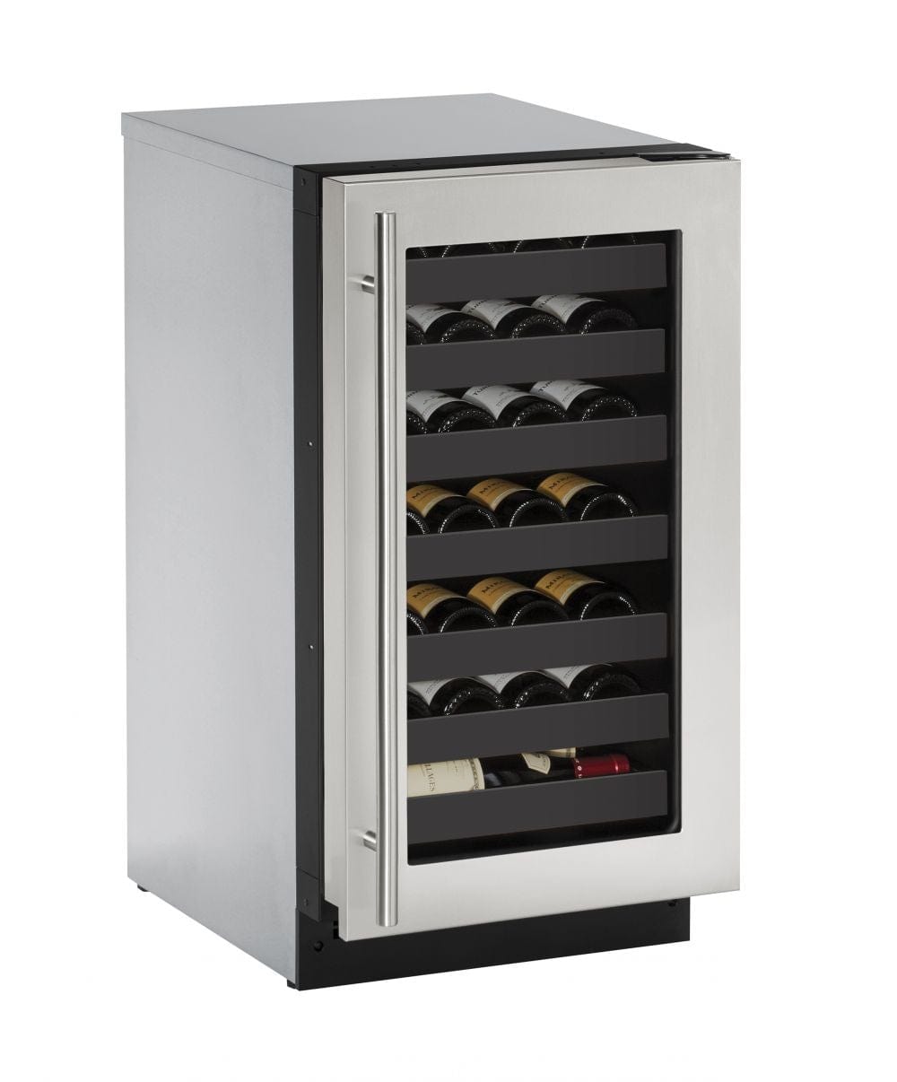 U-Line Wine Refrigerators Built in and Free Standing U-Line | Wine Captain 18" Reversible Hinge Stainless Frame 115v | 2000 Series | U-2218WCS-00B