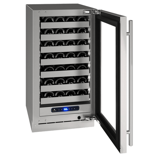 U-Line Wine Refrigerators Built in and Free Standing U-Line | Wine Captain 18" Reversible Hinge Stainless Frame 115v | 5 Class | UHWC518-SG01A