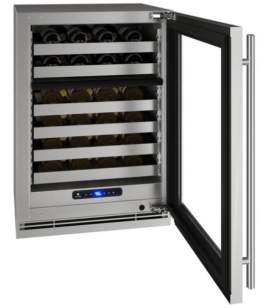 U-Line Wine Refrigerators Built in and Free Standing U-Line | Wine Captain 24" Dual Zone Reversible Hinge Stainless Frame 115v | 5 Class | UHWD524-SG01A