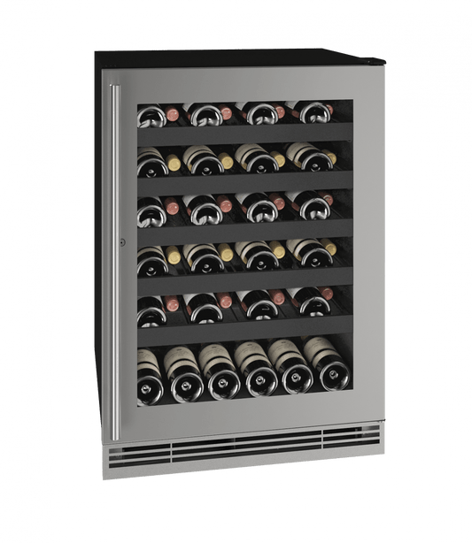 U-Line Wine Refrigerators Built in and Free Standing U-Line | Wine Captain 24" Lock Reversible Hinge Stainless Frame 115v | 1 Class | UHWC124-SG31A