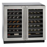 U-Line Wine Refrigerators Built in and Free Standing U-Line | Wine Captain 36" Dual Zone Lock Stainless Frame 115v | 3000 Series | U-3036WCWCS-13B