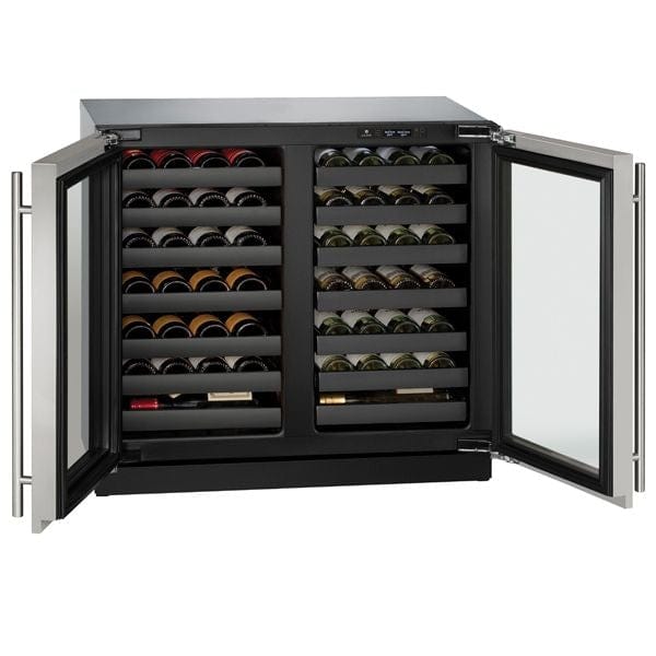 U-Line Wine Refrigerators Built in and Free Standing U-Line | Wine Captain 36" Dual Zone Stainless Frame 115v | 3000 Series | U-3036WCWCS-00B