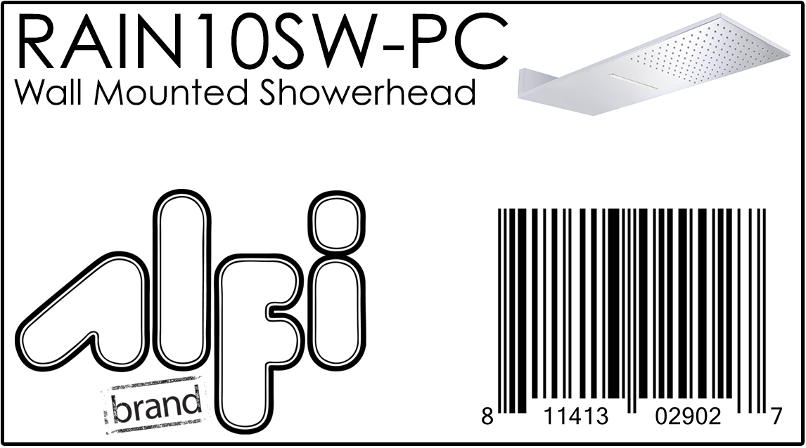 ALFI Brand - Polished Chrome 10" Wall-Mounted Square Waterfall Rain Shower Head | RAIN10SW-PC