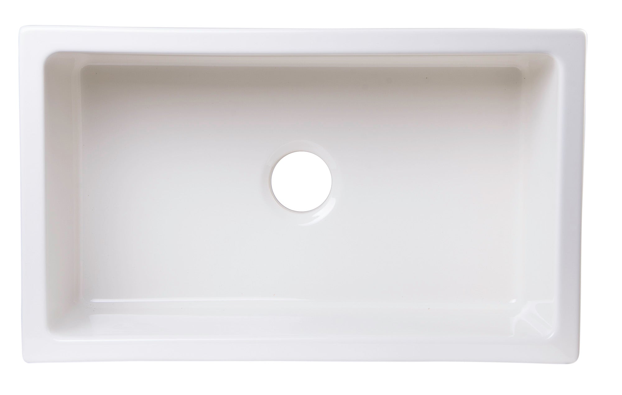 ALFI Brand - 30" Biscuit Smooth Apron Thick Wall Fireclay Single Bowl Farm Sink | AB3018SB-B