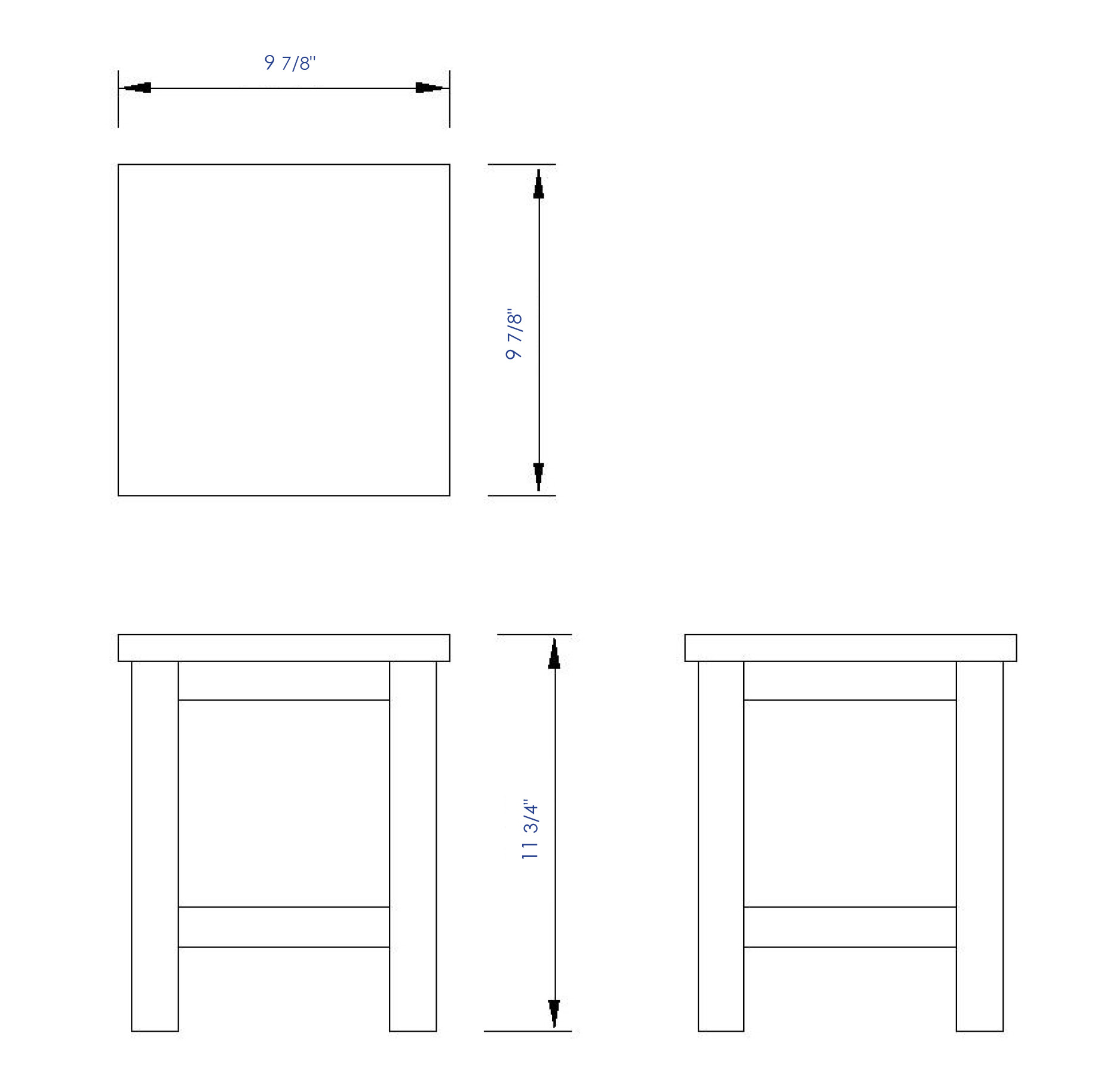 ALFI Brand - 10"x10" Square Wooden Bench/Stool Multi-Purpose Accessory | AB4407