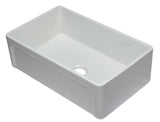 ALFI Brand - 33 inch White Reversible Single Fireclay Farmhouse Kitchen Sink | AB3320SB-W