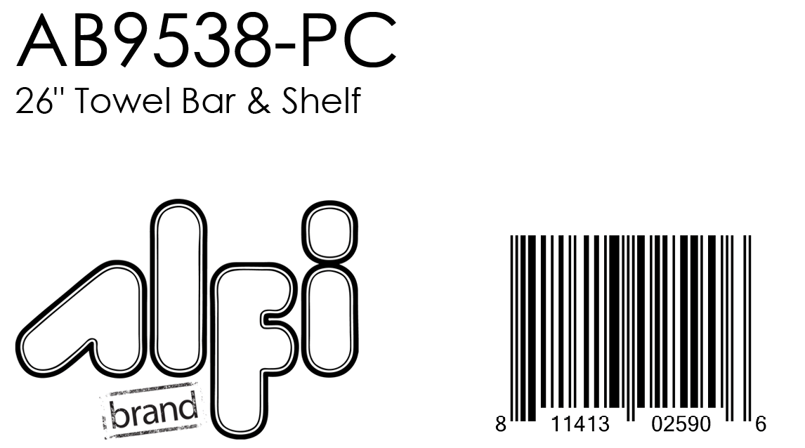 ALFI Brand - Polished Chrome 26 inch Towel Bar & Shelf Bathroom Accessory | AB9538-PC