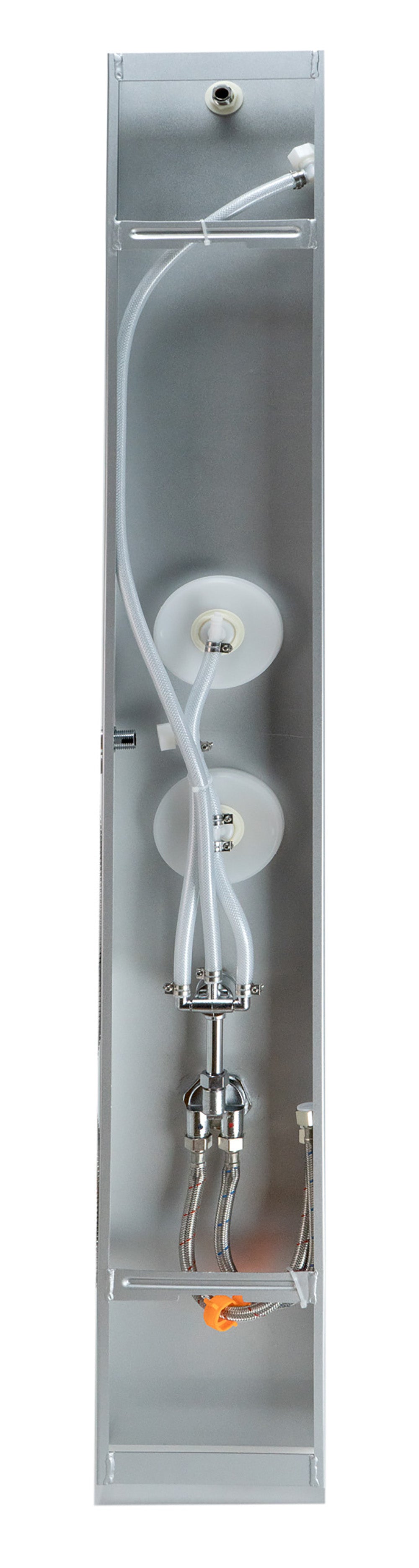 ALFI Brand - White Glass Shower Panel with 2 Body Sprays and Rain Shower Head | ABSP50W