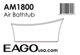 EAGO - 6 ft White Free Standing Air Bubble Bathtub | AM1800