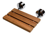 ALFI Brand - Polished Chrome 16" Folding Teak Wood Shower Seat Bench | ABS16R-PC