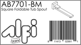 ALFI Brand - Black Matte Square Foldable Tub Spout | AB7701-BM