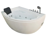 EAGO - 5' Single Person Corner White Acrylic Whirlpool Bath Tub - Drain on Right | AM161-R