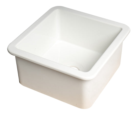 ALFI Brand - White Square 18" x 18" Undermount / Drop In Fireclay Prep Sink | ABF1818S-W