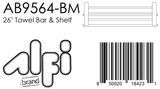 ALFI Brand - Black Matte 26" Towel Bar & Shelf | AB9564-BM