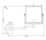 ALFI Brand - 8" Square Wall Mounted 5x Magnify Cosmetic Mirror | ABM8WS-PC