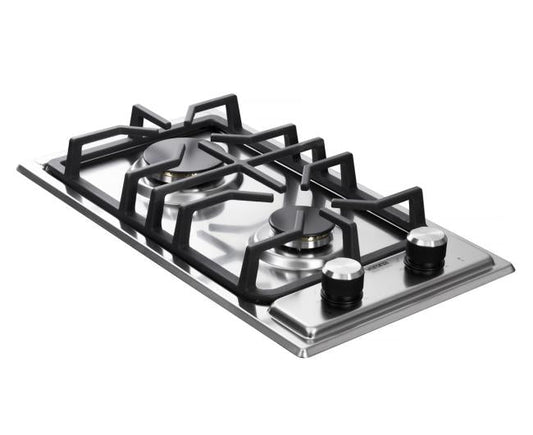 Verona - Verona 12" Designer Gas Cooktop - Brass Burners - SS - 2 Burners