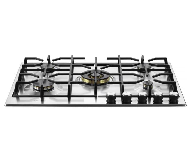 Verona - Verona 30" Designer Gas Cooktop - Brass Burners - SS - 5 Burners