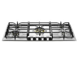 Verona - Verona 36" Designer Gas Cooktop - Brass Burners - SS - 5 Burners