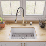 ALFI Brand - White 27" x 18" Fireclay Undermount / Drop In Firelcay Kitchen Sink | ABF2718UD-W