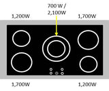 Verona - Prestige 36" Electric Glass Top Double Oven Range - 5 Elements - Stainless Steel, Matte Black, White