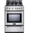 Verona - 24" Gas Range - 4 Burners - Stainless Steel, White, Matte Black