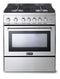 Verona - 30" Gas Range - 4 Burners - Stainless Steel, White, Matte Black