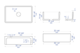 ALFI Brand - 33 inch White Reversible Single Fireclay Farmhouse Kitchen Sink | AB3320SB-W