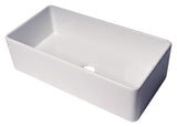 ALFI Brand - 36" White Thin Wall Single Bowl Smooth Apron Fireclay Kitchen Farm Sink | ABF3618-W