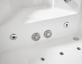 EAGO - 5 ft Clear Corner Acrylic Whirlpool Bathtub for Two | AM156ETL