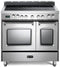 Verona - Prestige 36" Electric Glass Top Double Oven Range - 5 Elements - Stainless Steel, Matte Black, White