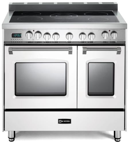 Verona - Prestige 36" Electric Glass Top Double Oven Range - 5 Elements - Stainless Steel, Matte Black, White