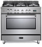 Verona - Prestige 36" Dual Fuel Single Oven Range - 5 Burners - Stainless Steel, Matte Black, White