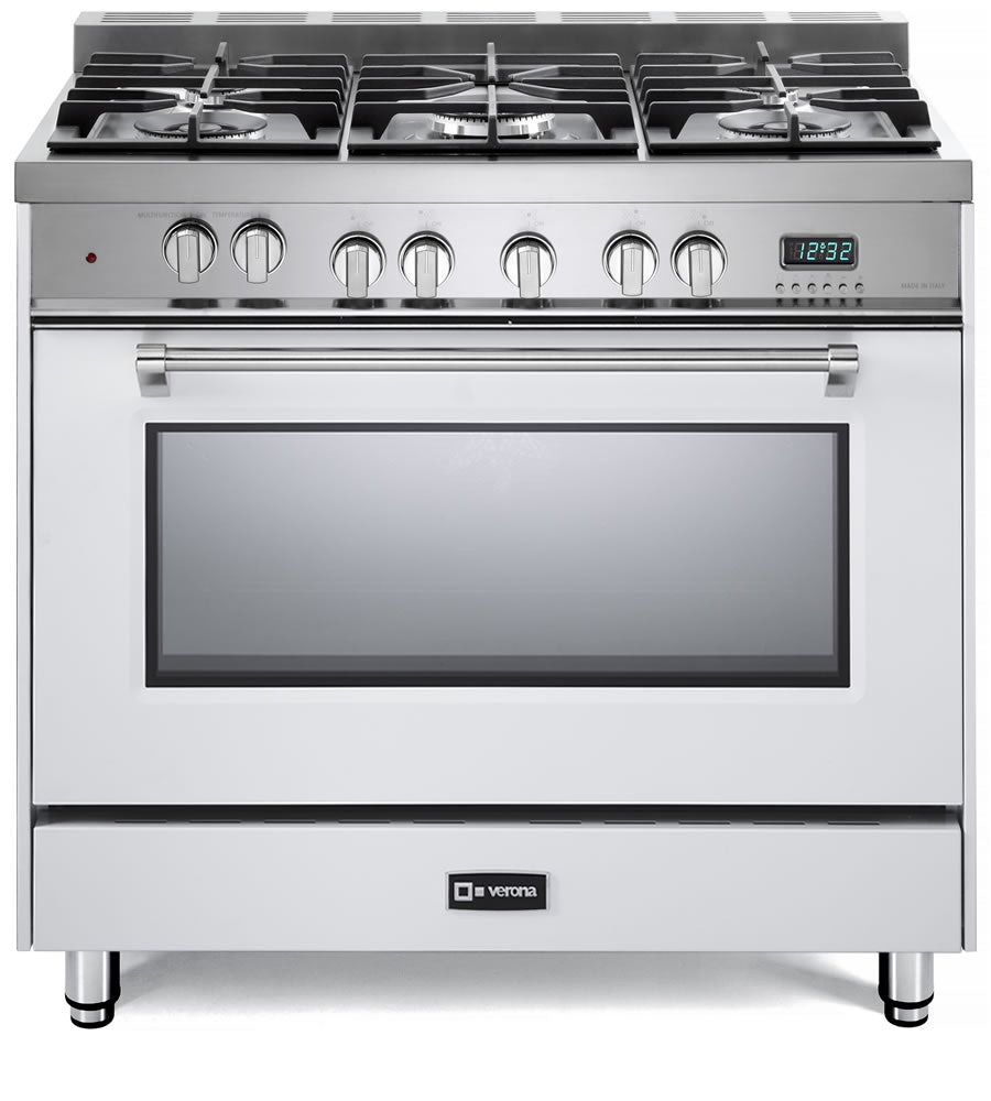 Verona - Prestige 36" Dual Fuel Single Oven Range - 5 Burners - Stainless Steel, Matte Black, White