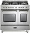 Verona - Prestige 36" Gas Double Oven Range - 5 Burners - Stainless Steel, Matte Black, White